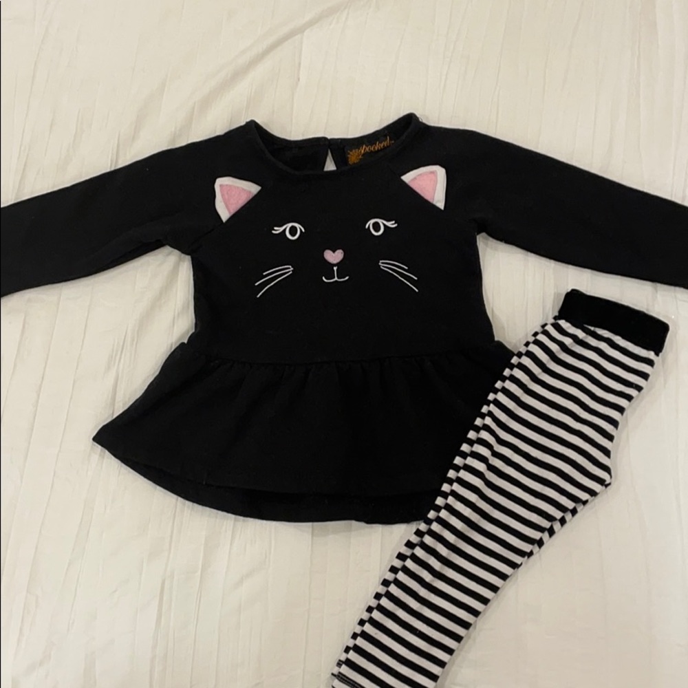 Adorable Halloween 12 mo girl kitty outfit/costume